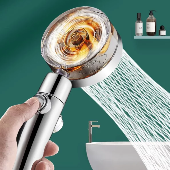 Propeller Driven Handheld Shower Head